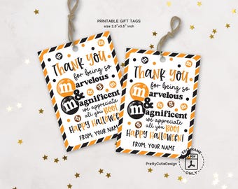 Halloween Treat Bag Tags: Marvelous & Magnificent Thank You (Instant Download PDF)