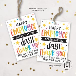 Etichetta regalo per la giornata di apprezzamento dei dipendenti, etichetta regalo stampabile per i dipendenti, etichetta per borsa omaggio di riconoscimento dei dipendenti, etichette per borse omaggio per i dipendenti