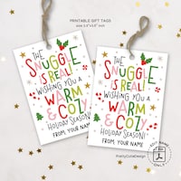 The Snuggle is Real Christmas Blanket Gift Tag Printable Editable ...