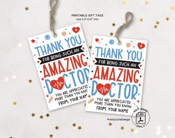 Happy Doctor's Day Gift Tags Printable, Doctor's Day Thank You Treat Bag Tag Instant Download, National Doctor's Day Appreciation Favor Tag