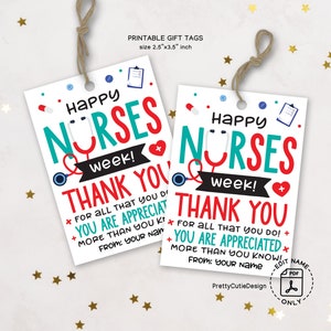 Happy Nurse Appreciation Week afdrukbare cadeaukaartjes, Happy Nurses Week cadeaukaartje, schoolverpleegkundige waardering geschenken, cadeaukaartje verpleegkundige Sweet Treat