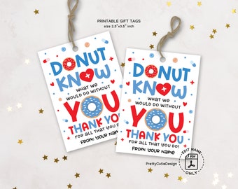 Happy Nurse Appreciation Week Printable Gift Tags, Donut Appreciation Tag, Nurse Appreciation Gift Tag, Best Nurse Gift Tag, Nurse Gift Bulk