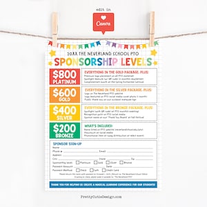 Bearbeitbare Schulsponsoring-Flyervorlage: PTA / PTO-Spendenaktion (Canva, druckbares Spendenformular)