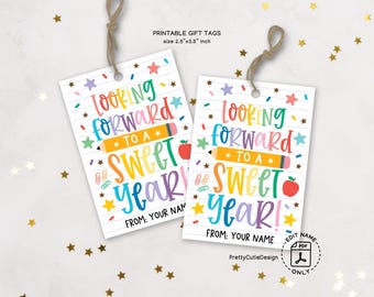 Back to School Goodie Bag Tags, Sweet Theme Gift Tags Printable, Student Welcome Tags, First Day of School Tags, Teacher Treat Bag Tags
