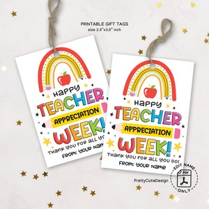 Rainbow Teacher Appreciation Gift Tags (Printable)