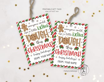 Funny Christmas Cookie Gift Tag Printable, Extra Dough (PDF Pattern)