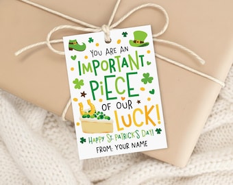 Funny St Patrick’s Treat Tags Printable, Lucky Coworker Appreciation Dessert Label