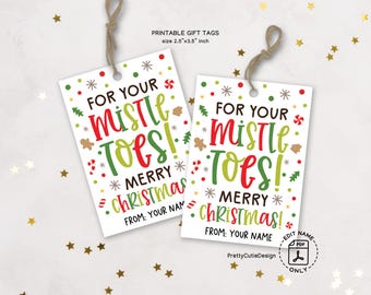 Funny Christmas Gift Tags, Mistle Toes Design (PDF Pattern)