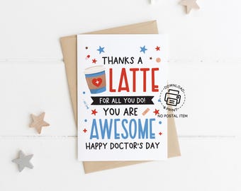 Happy Doctor’s Day Card, Printable Doctor Greeting Card, Thank You Doctor Card, Instant Download Medical Appreciation Gift