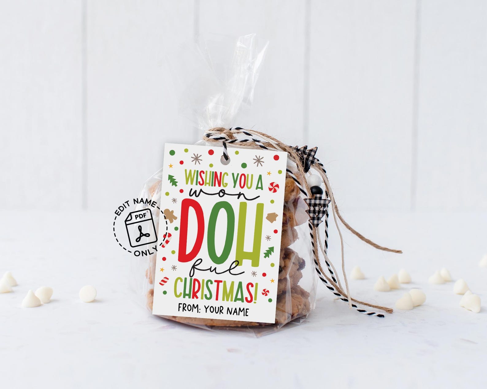 Playdough Gift Tags Printable, Won-doh-ful Christmas, Winter Break ...