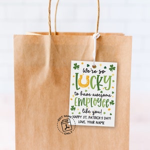 Happy St Patricks Day Printable Gift Tags, Employee Thank You Gift Tags ...
