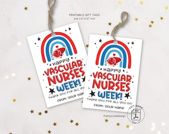 Nurses Week Gift Tag Printable: Rainbow Heart Thank You Tags (Digital Download)