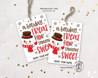 Snowman Christmas Gift Tags: Holiday Treat Printable (PDF)