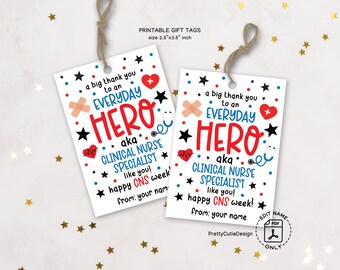 CNS Week Gift Tags: Nurse Appreciation Favor Labels (Instant Download)