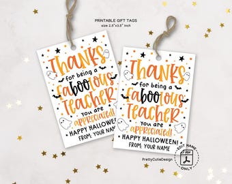 FaBOOulous Teacher Halloween Gift Tags (Printable)