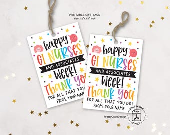 Printable GI Nurses Appreciation Week Gift Tag, Happy GI Nurses and Associates Week Favor Tag, Nursing Treat Tags, GI Nurses Thank You Card