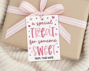 Valentines Gift Tag Printable, Special Treat for Someone Sweet Candy Bag Favor, Digital Download