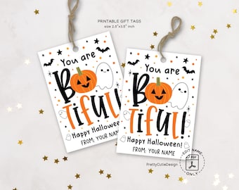 You Are Bootiful Halloween Gift Tags, Ghost & Pumpkin (Digital Download)