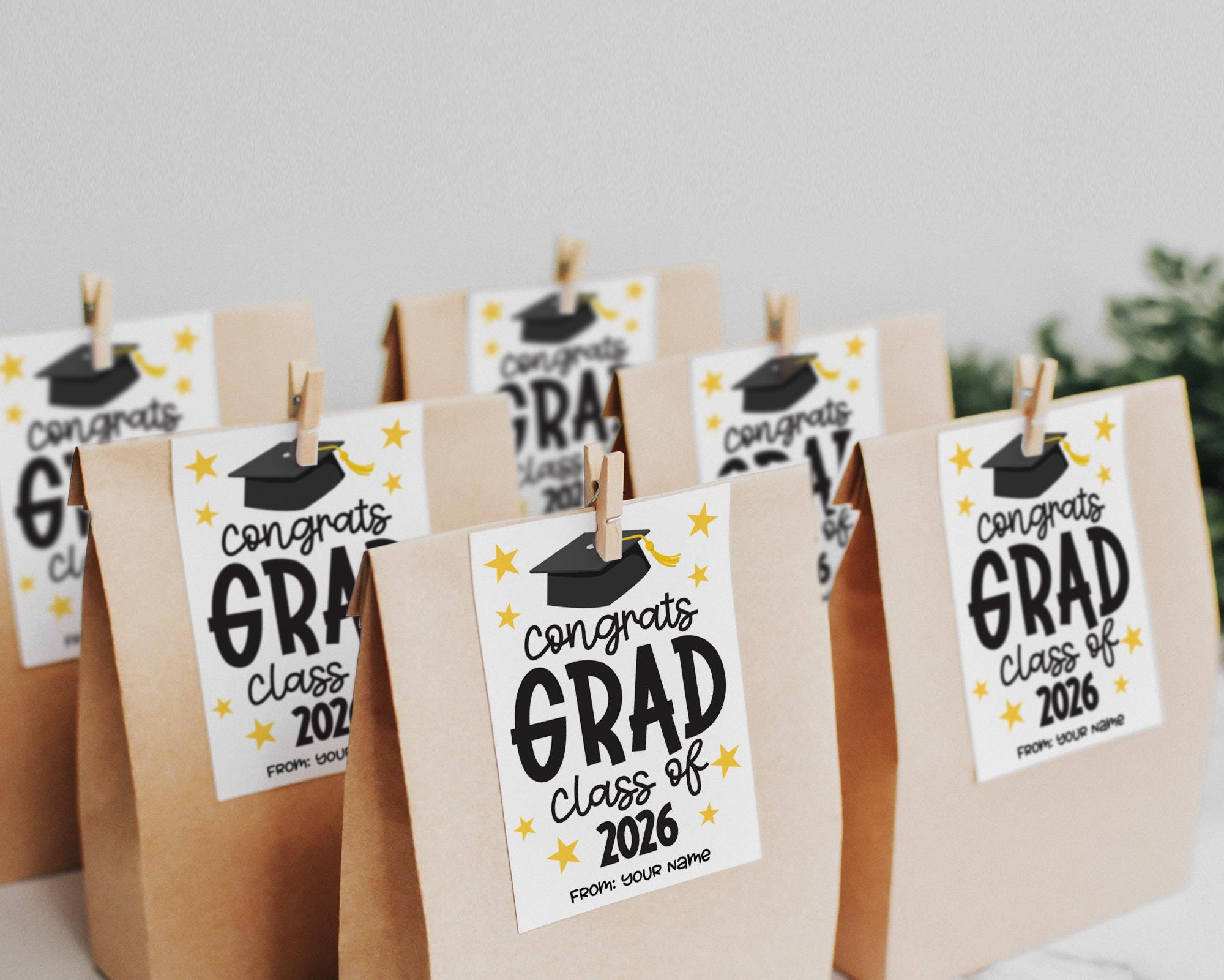 Graduation Gift Tags Printable, Congrats Grad, Class of 2026 Party ...