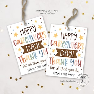 National Caregivers Day Tag Printable Download, Caregiver Thank You Tag, Caregivers Day Gift Tag, Caregivers Appreciation Gift Tag