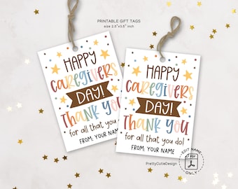 National Caregivers Day Tag Printable Download, Caregiver Thank You Tag, Caregivers Day Gift Tag, Caregivers Appreciation Gift Tag