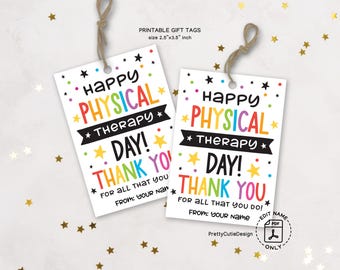 Physical Therapy Day Gift Tags: Printable Appreciation Favor Tags (Digital Download)