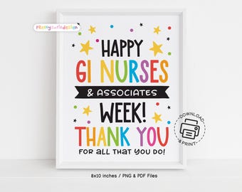 Printable GI Nurses and Associates Week Sign, Happy GI Nurses Appreciation Week Sign Instant Download, Thank You GI Nurses Poster