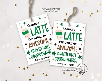 Thanks a Latte HUC Gift Tags: Coffee Themed Appreciation (Printable PDF)