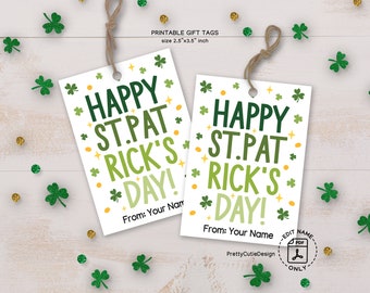 Happy St Patricks Day Tags, St Pattys Day Classroom Gift Tags, Kids St Patricks Day Treat Bag Tag, Saint Patricks Day Teacher Gift Tag