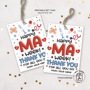 Medical Assistant Appreciation Gift Tags: MA Week Printable (Digital Download)