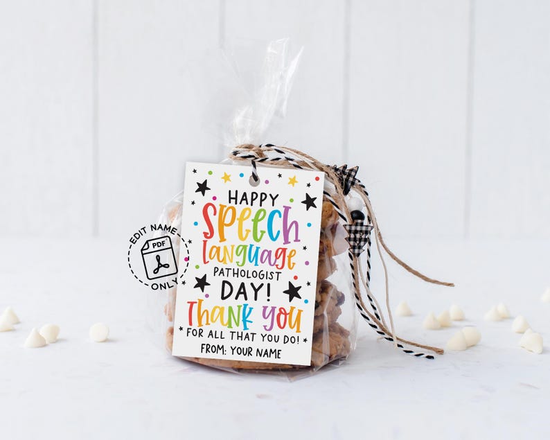 Rainbow SLP Appreciation Gift Tags: Speech Language Pathologist Day ...