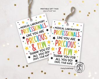 Medical Laboratory Professionals Week Tags Printable, Precious and Few Lab Tech Appreciation Gift Tags, Lab Week Thank You Tags