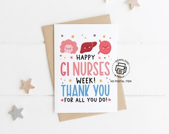 GI Nurses Appreciation Week Gifts, GI Nurses & Associates Week Thank You Card, Nurse Thank You Card, GI Nurses Greeting Card Printable