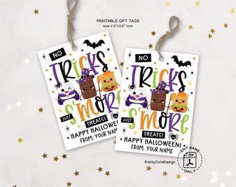 Halloween S'mores Treat Tags Printable: Costume Marshmallows (Digital Download)