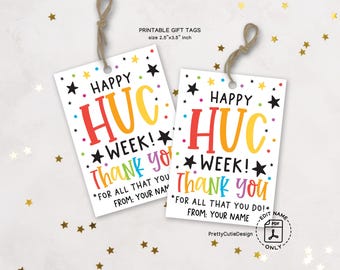 HUC Week Gift Tags: Star Thank You, Hospital Staff Appreciation (Printable PDF Download)