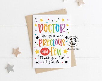 Printable Happy Doctor’s Day Card, Doctor Appreciation Greeting Card, Instant Download Thank You Doctor Gift Idea