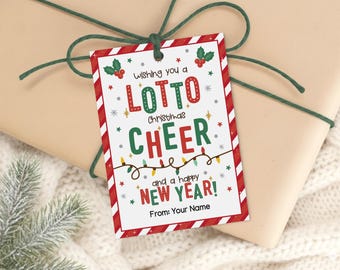 Lottery Scratch-Off Gift Tags, Lotto Christmas Cheer Printable, Holiday Ticket Holder Labels, Digital Download