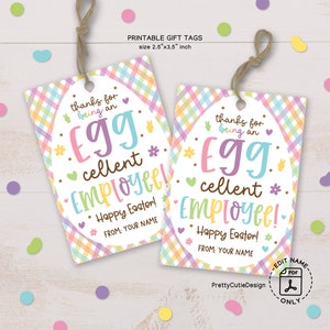 Ostern Geschenkanhänger zum Ausdrucken, Eggcellent Mitarbeiter Dankeschön Anhänger, Geschenkanhänger Wertschätzung, Mitarbeiter Ostergeschenkanhänger
