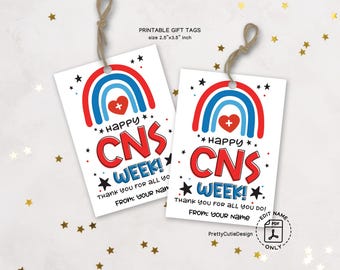 CNS Week Gift Tags: Rainbow Nurse Appreciation Favor Tags (Digital Download)