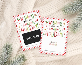 Christmas Gift Card Holder, Printable Holiday Last Minit Gift, Digital Download