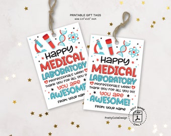 Medical Laboratory Professionals Week Tag, Lab Thank You Gift Tag Printable, Lab Week Gift Tags, Happy Lab Week Thank You Tags