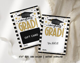 Graduation Gift Card Holder, Card Printable Graduation Card, Money Holder Graduation, Coffee Gift Card Holder, Graduation Gift Money Holder