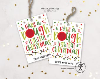 Christmas Play Dough Tag, Doughlightful Pun Printable, Kids Classroom Favor, Holiday Teacher Student Gift