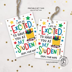 First Day of School Gift Tags Printable: Crayon Theme (PDF Download)
