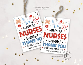 Happy Nurses Week Gift Tag Printable, Nurse Appreciation Tag, Nurses Appreciation Week Printable, Nurse Appreciation Gifts Thank You Tags