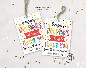Happy Doctor's Day Gift Tags Printable, Doctor's Day Thank You Treat Bag Tag Instant Download, National Doctor's Day Appreciation Favor Tag