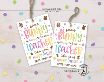 Happy Easter Printable Gift Tags, Easter Teacher Gift Tags, School Easter Classroom Teacher Appreciation Tags, Teacher Easter Bunny Tag