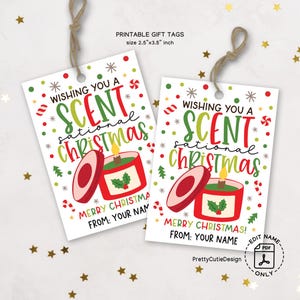 Ich wünsche Ihnen einen SCENTsational Weihnachtsgeschenkanhänger, druckbare Duftkerzenanhänger für Geschenke für Mitarbeiter, Kollegen und Nachbarn