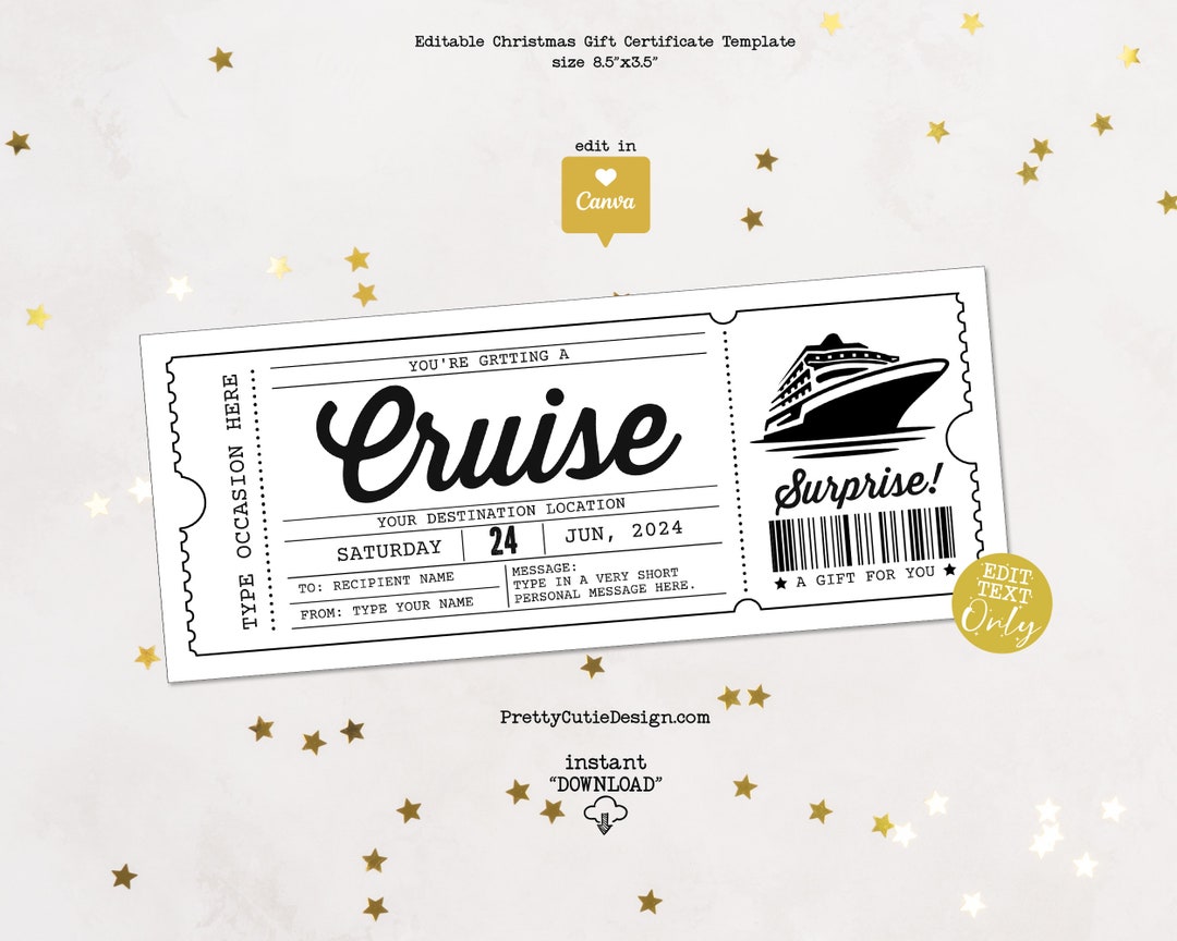 Cruise Gift Certificate Template Surprise Ticket Gift Voucher Cruise Cruise Gift Certificate Template Surprise Ticket Gift Voucher Cruise