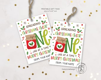 Homemade Jam Gift Tags, Spreading Christmas Cheer One Jar at a Time, Printable Holiday Labels